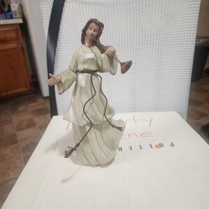 Pottery Barn Cream and Bronze Angel Figurine